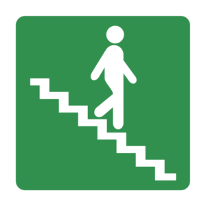 INFORMATION SIGN-STAIRS DOWN RIGHT